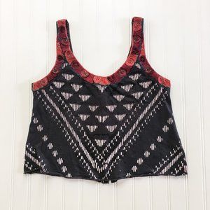 Free People Embroidered Crop Tank